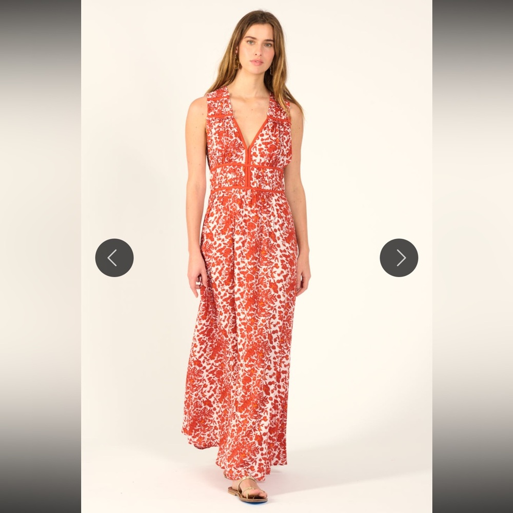 NWT Poupette St. Barth Chiara Maxi Dress in Paprika